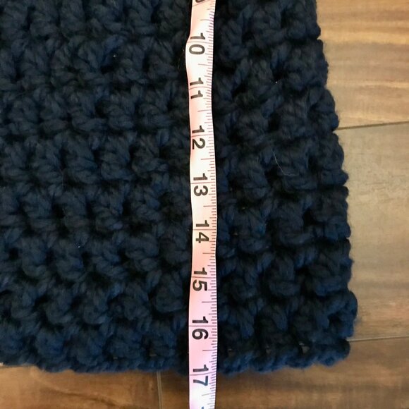 P.T. Designs Women's Navy Lambswool Blend Chunky Knit Shrug Cowl Neck Warmer. OS - Picture 8 of 10